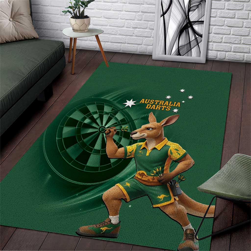 Australia Kangaroo Mascot Darts Area Rug Green Edition