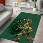 Australia Kangaroo Mascot Darts Area Rug Green Edition
