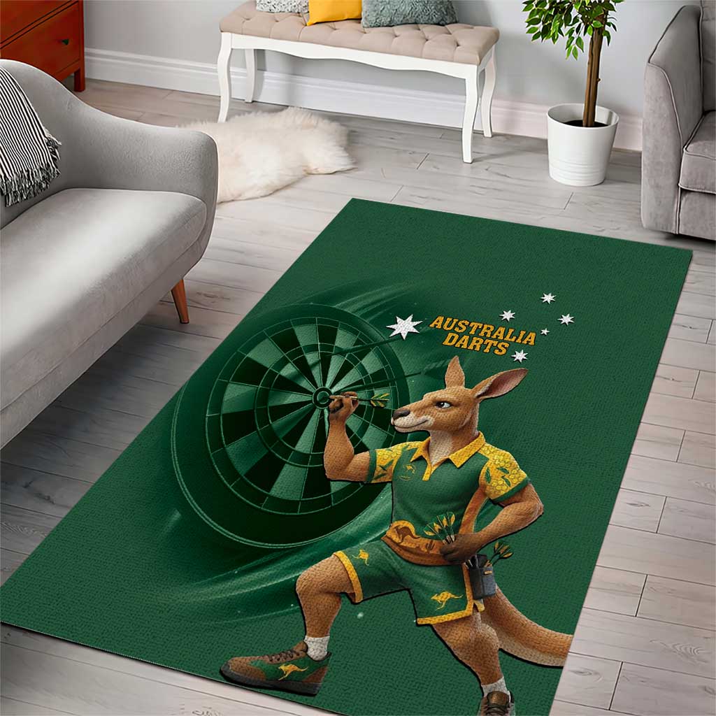 Australia Kangaroo Mascot Darts Area Rug Green Edition