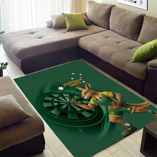 Australia Kangaroo Mascot Darts Area Rug Green Edition