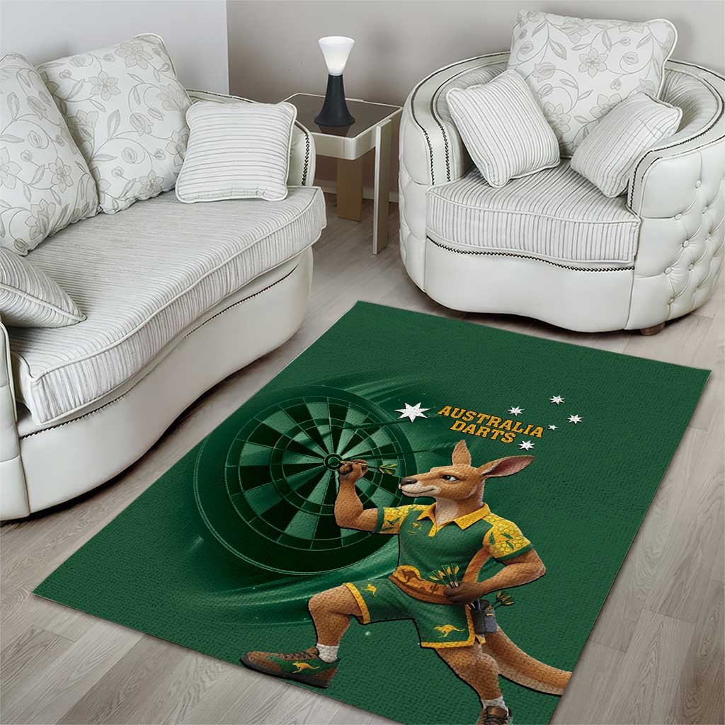 Australia Kangaroo Mascot Darts Area Rug Green Edition