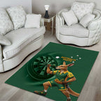 Australia Kangaroo Mascot Darts Area Rug Green Edition