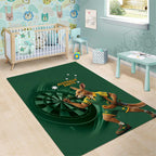 Australia Kangaroo Mascot Darts Area Rug Green Edition