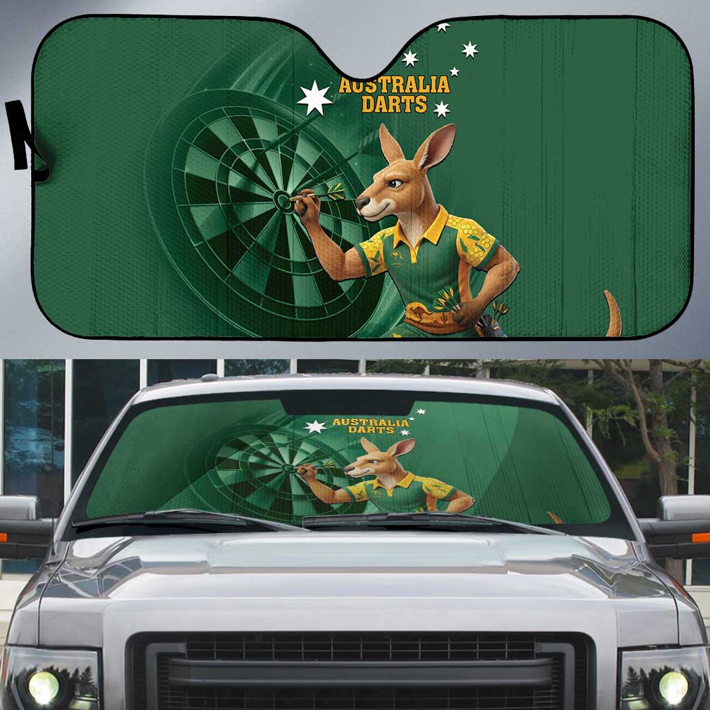 Australia Kangaroo Mascot Darts Auto Sun Shade Green Edition