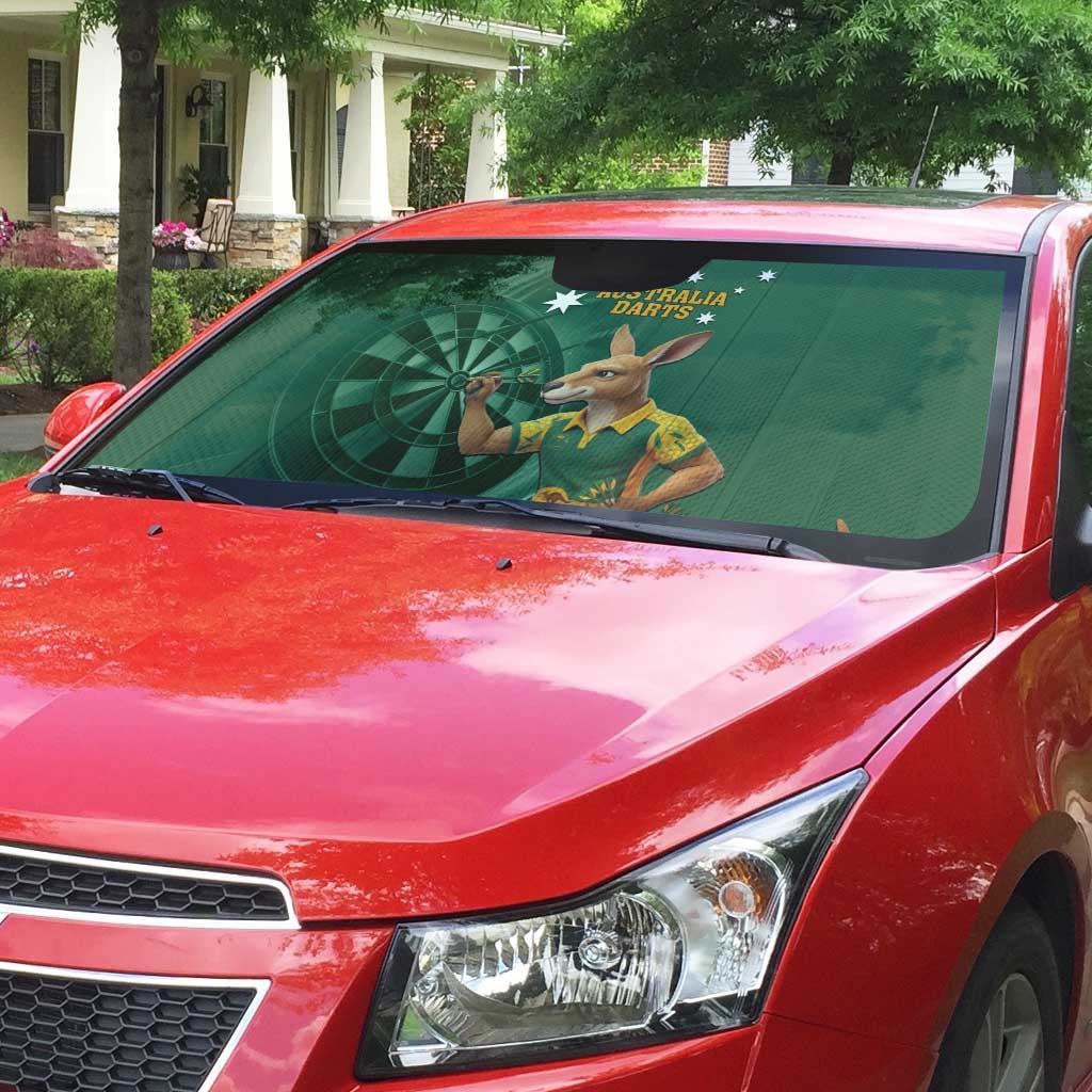 Australia Kangaroo Mascot Darts Auto Sun Shade Green Edition