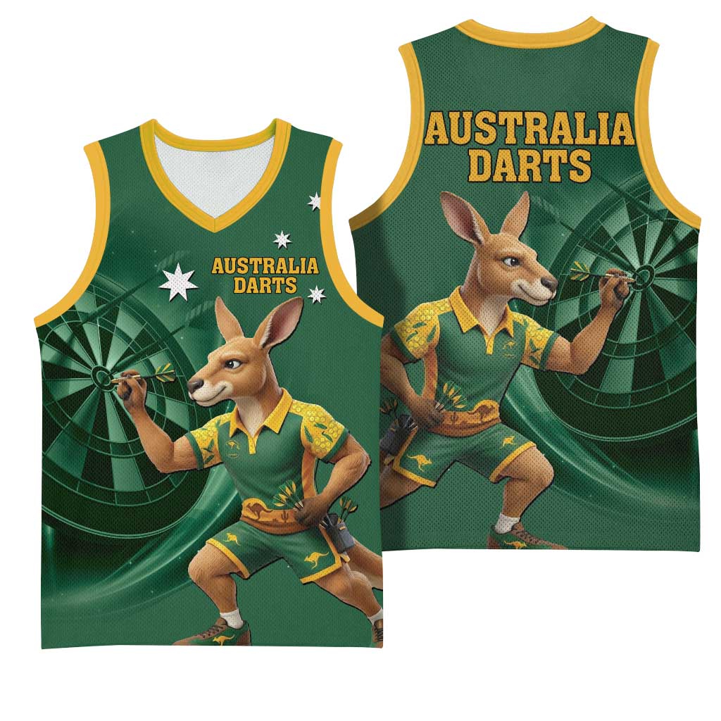 Australia Kangaroo Mascot Darts Basketball Jersey Green Edition