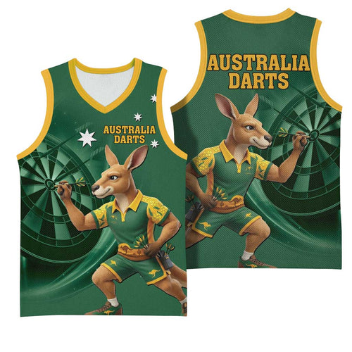Australia Kangaroo Mascot Darts Basketball Jersey Green Edition
