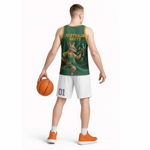 Australia Kangaroo Mascot Darts Basketball Jersey Green Edition