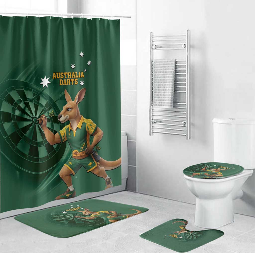 Australia Kangaroo Mascot Darts Bathroom Set Green Edition
