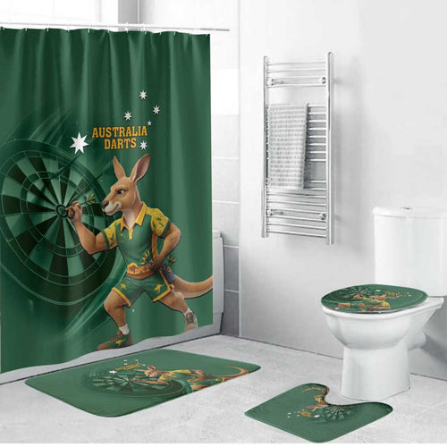 Australia Kangaroo Mascot Darts Bathroom Set Green Edition