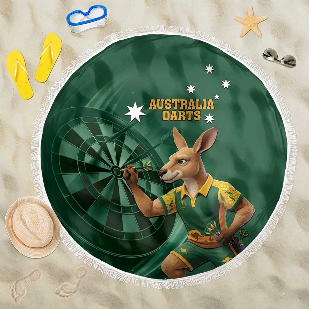 Australia Kangaroo Mascot Darts Beach Blanket Green Edition