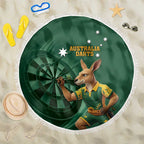 Australia Kangaroo Mascot Darts Beach Blanket Green Edition