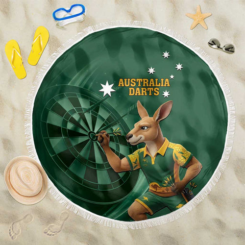Australia Kangaroo Mascot Darts Beach Blanket Green Edition