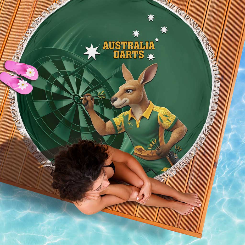 Australia Kangaroo Mascot Darts Beach Blanket Green Edition