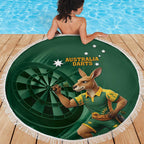 Australia Kangaroo Mascot Darts Beach Blanket Green Edition