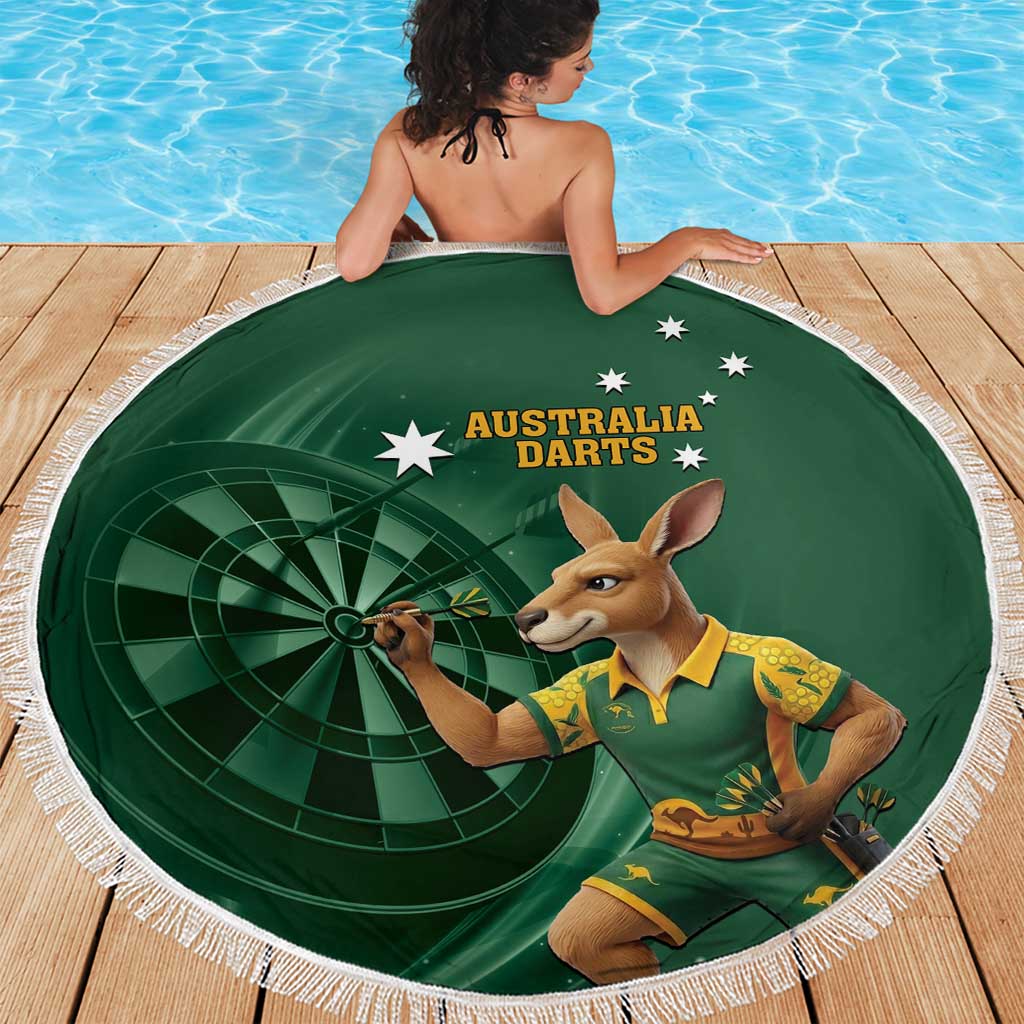 Australia Kangaroo Mascot Darts Beach Blanket Green Edition