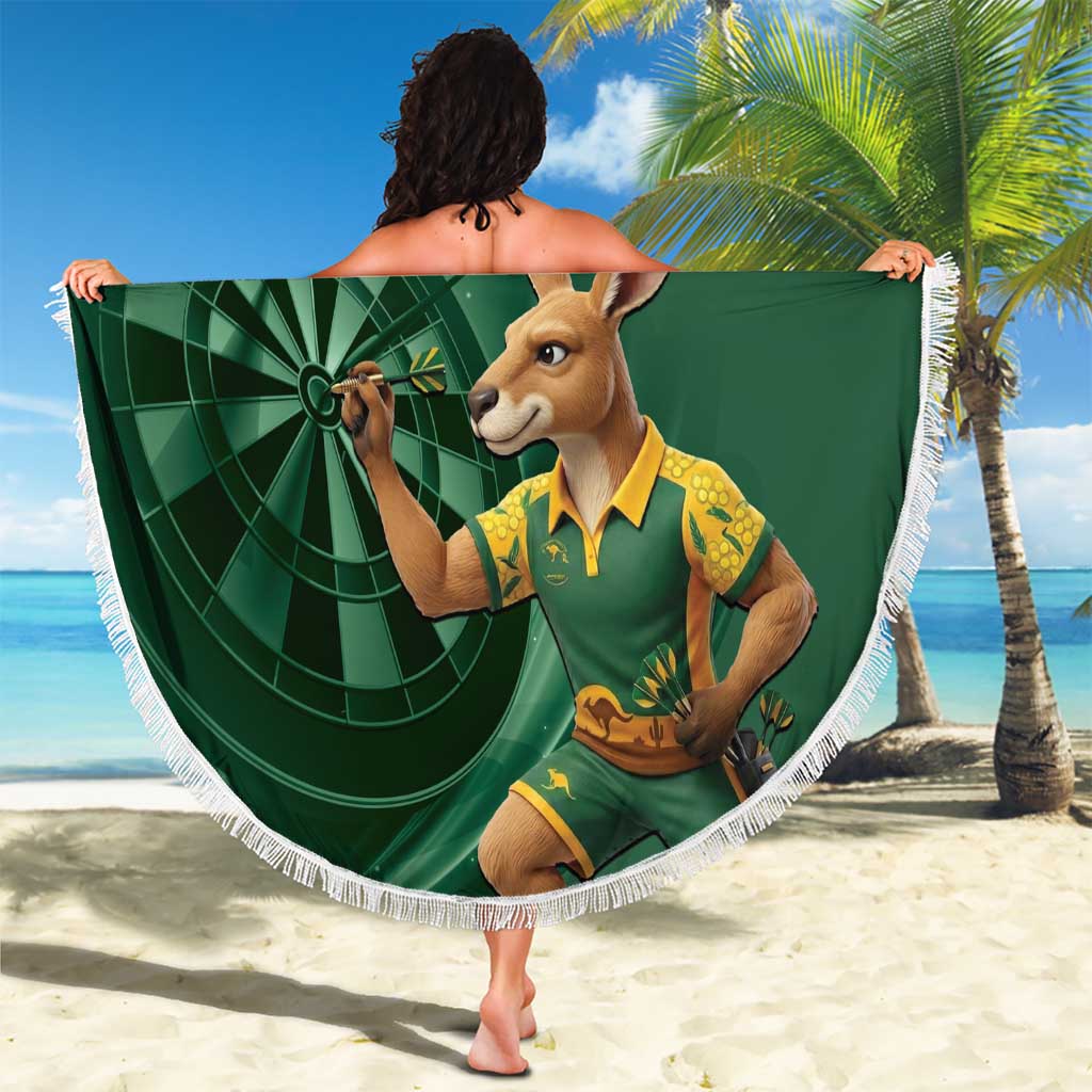 Australia Kangaroo Mascot Darts Beach Blanket Green Edition