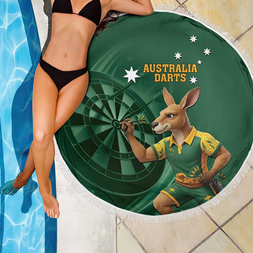 Australia Kangaroo Mascot Darts Beach Blanket Green Edition