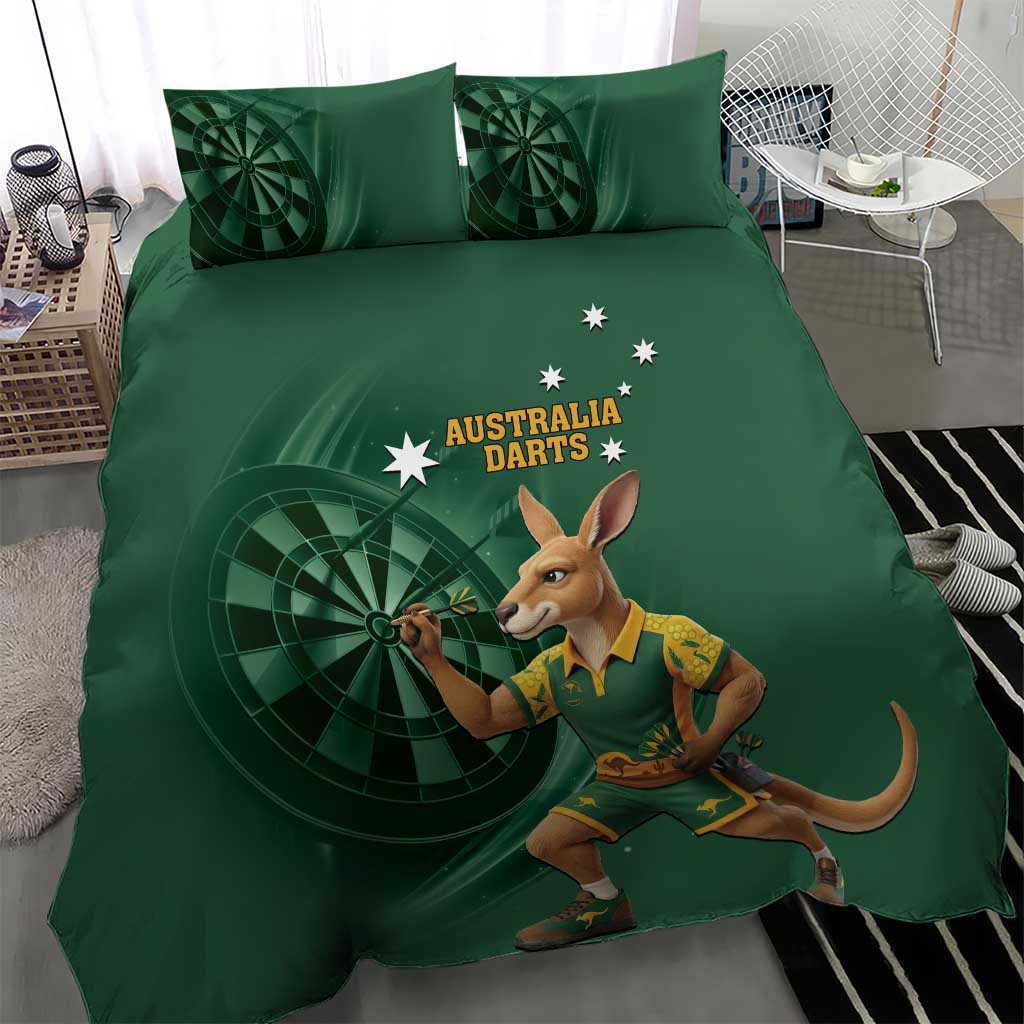 Australia Kangaroo Mascot Darts Bedding Set Green Edition