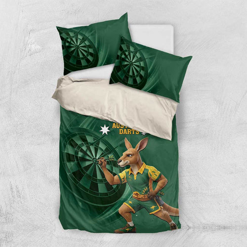 Australia Kangaroo Mascot Darts Bedding Set Green Edition