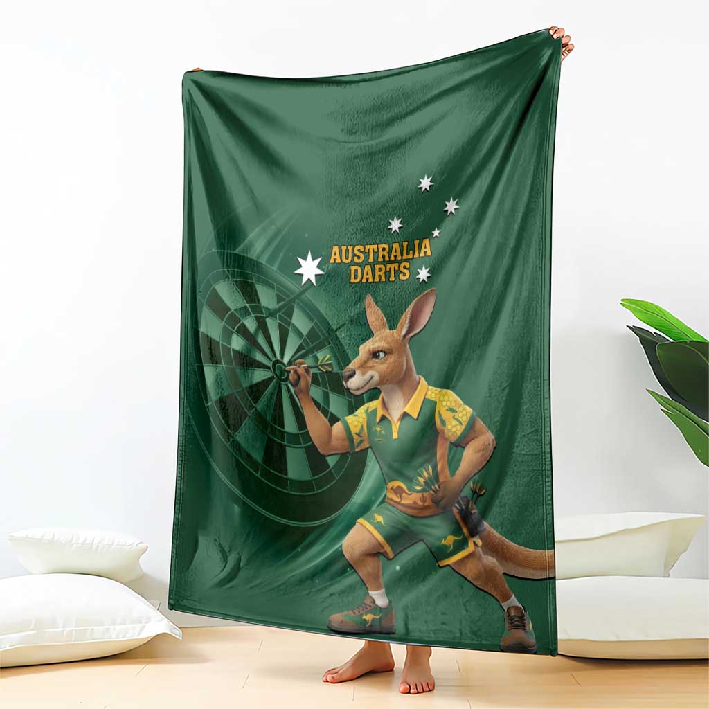Australia Kangaroo Mascot Darts Blanket Green Edition
