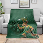 Australia Kangaroo Mascot Darts Blanket Green Edition