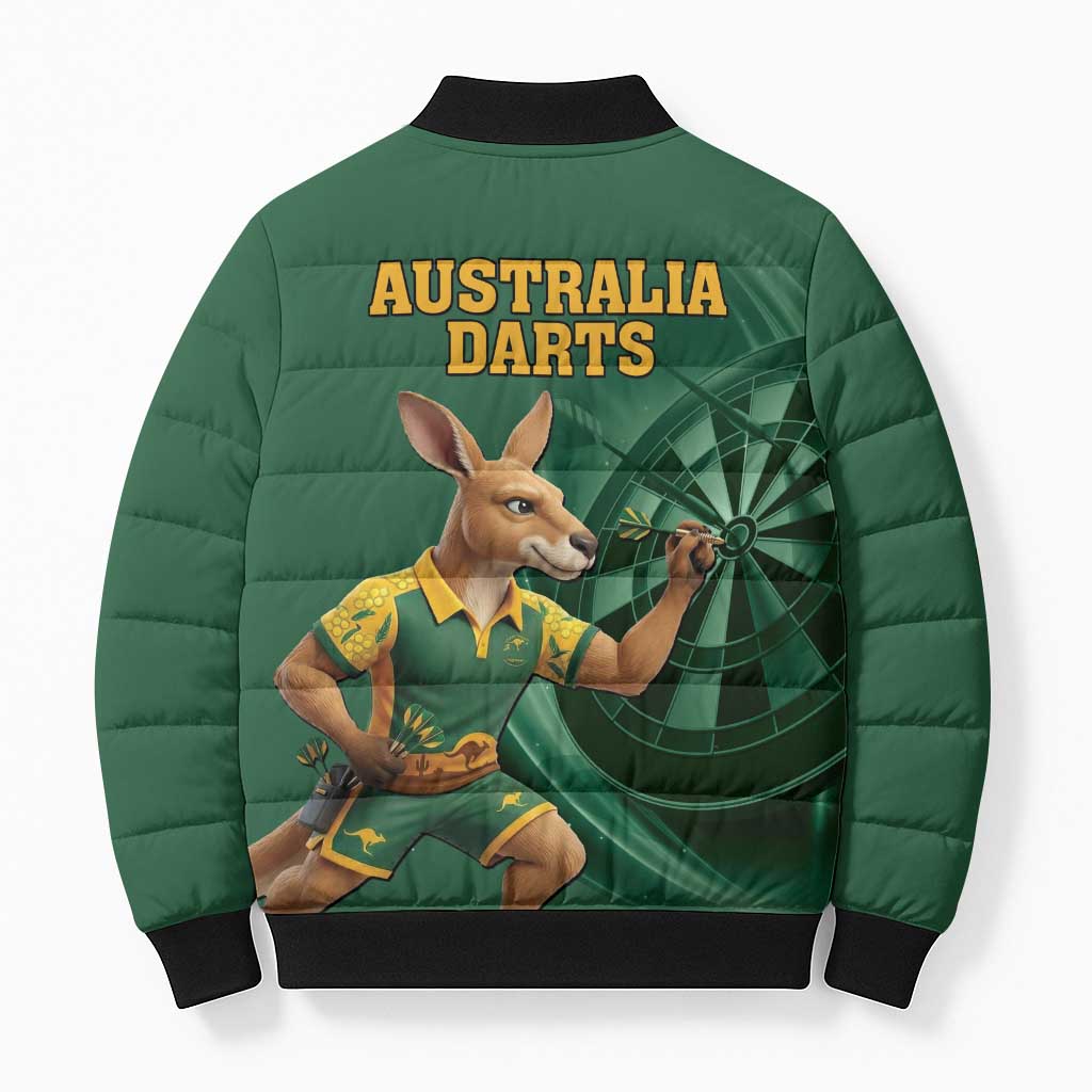 Australia Kangaroo Mascot Darts Bomber Puffer Jacket Green Edition