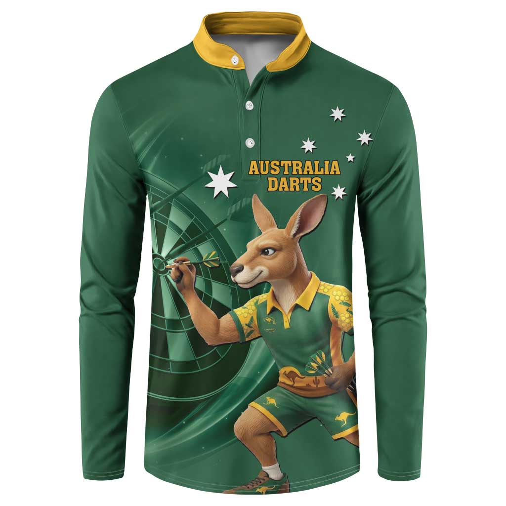 Australia Kangaroo Mascot Darts Button Sweatshirt Green Edition