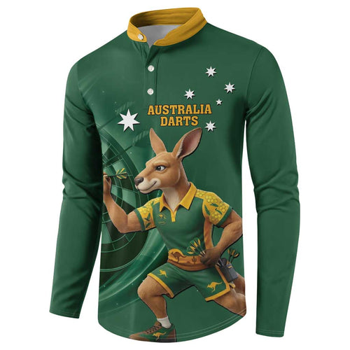 Australia Kangaroo Mascot Darts Button Sweatshirt Green Edition