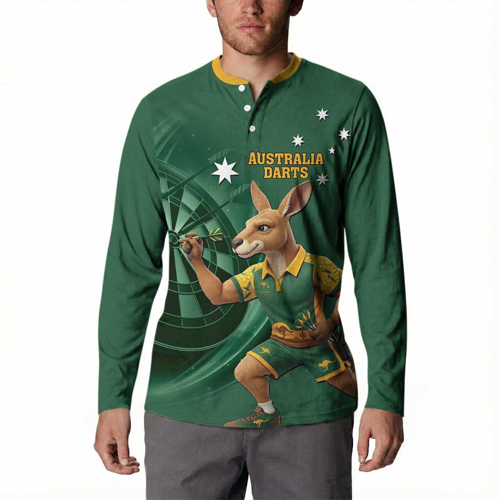 Australia Kangaroo Mascot Darts Button Sweatshirt Green Edition