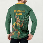 Australia Kangaroo Mascot Darts Button Sweatshirt Green Edition