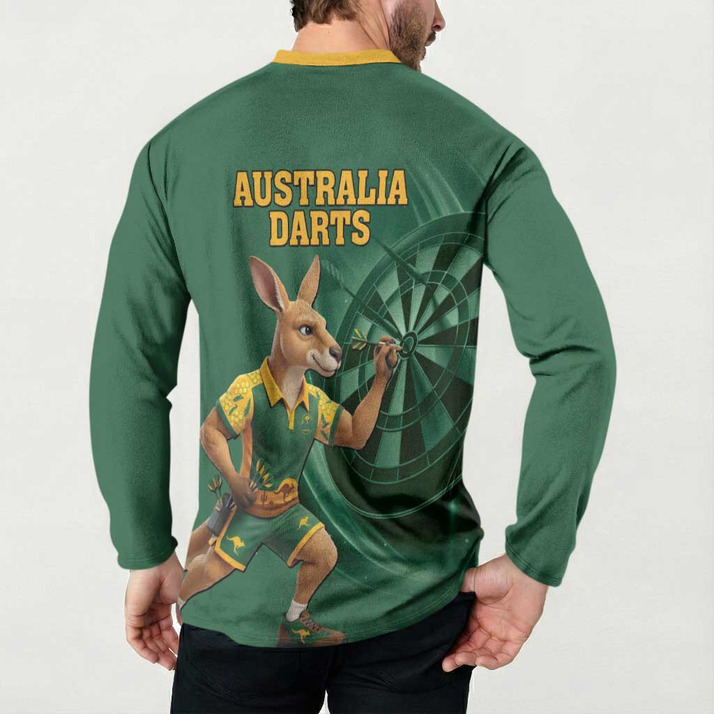 Australia Kangaroo Mascot Darts Button Sweatshirt Green Edition