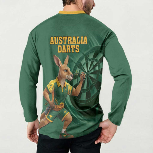 Australia Kangaroo Mascot Darts Button Sweatshirt Green Edition