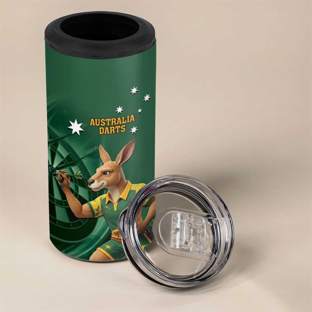 Australia Kangaroo Mascot Darts 4 in 1 Can Cooler Tumbler Green Edition