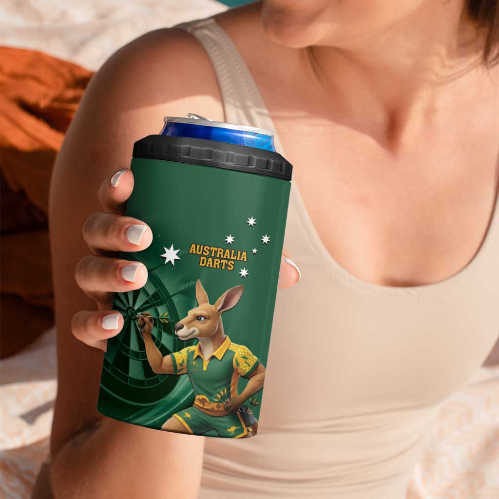 Australia Kangaroo Mascot Darts 4 in 1 Can Cooler Tumbler Green Edition