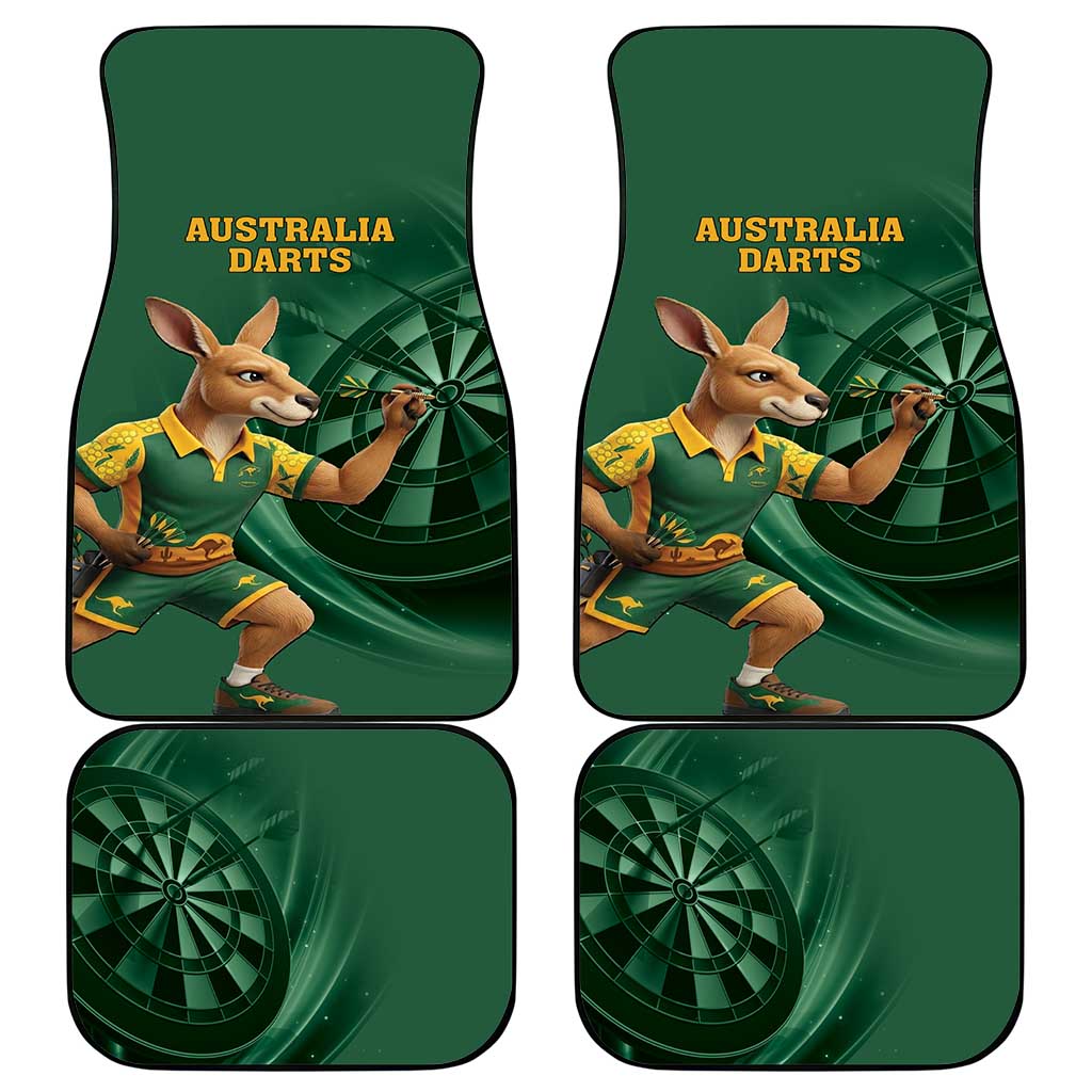 Australia Kangaroo Mascot Darts Car Mats Green Edition