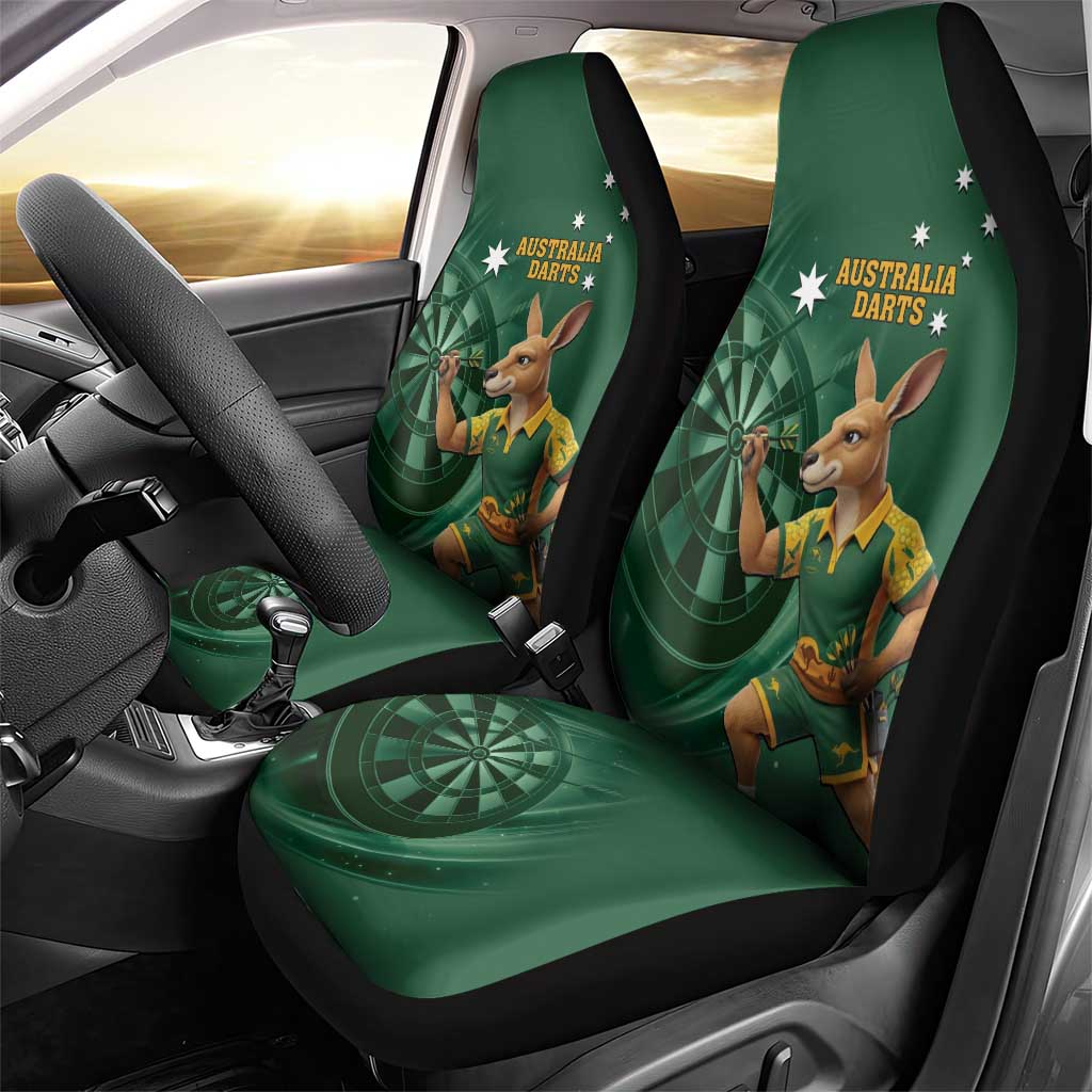 Australia Kangaroo Mascot Darts Car Seat Cover Green Edition