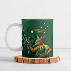 Australia Kangaroo Mascot Darts Ceramic Mug Green Edition