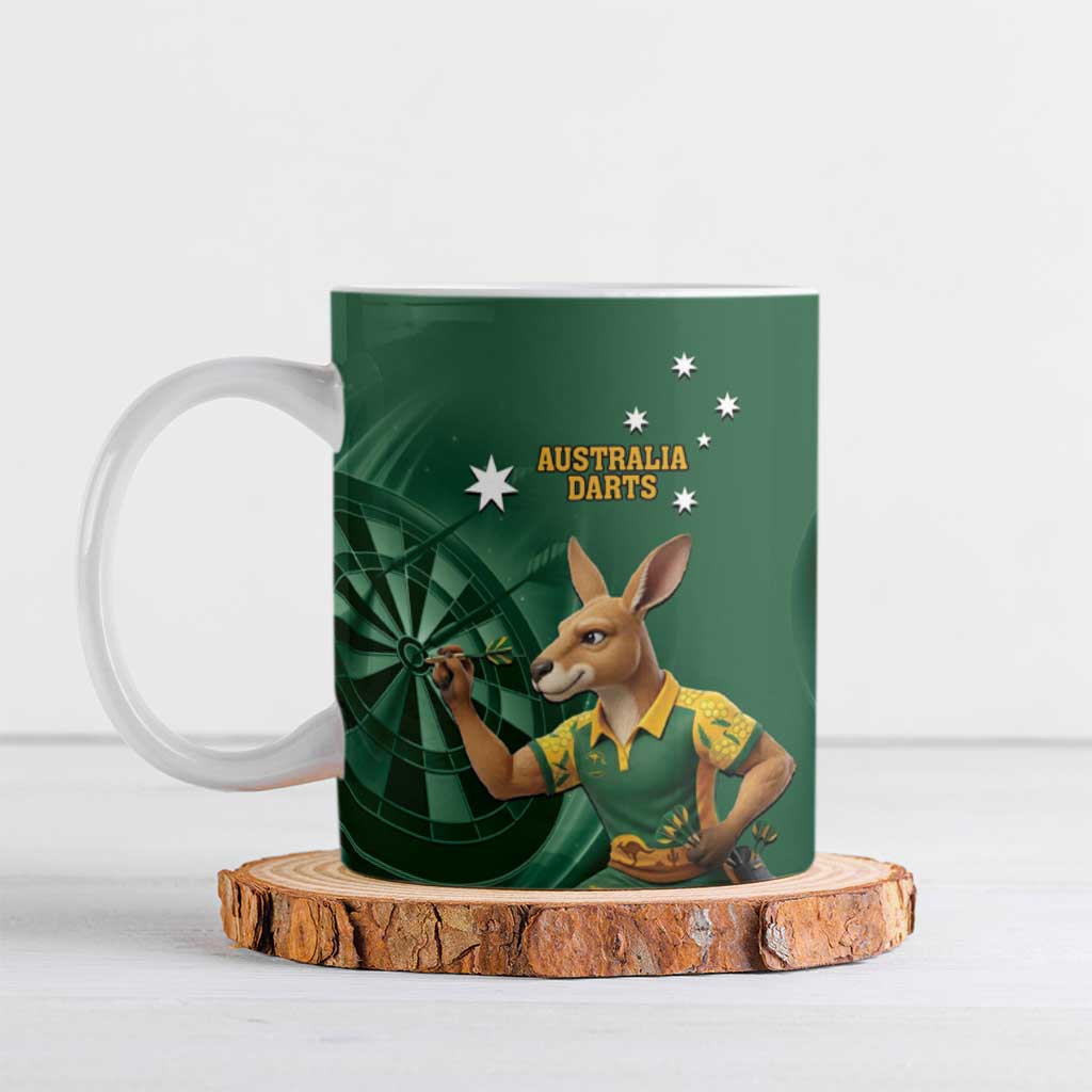 Australia Kangaroo Mascot Darts Ceramic Mug Green Edition