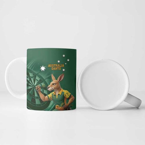 Australia Kangaroo Mascot Darts Ceramic Mug Green Edition