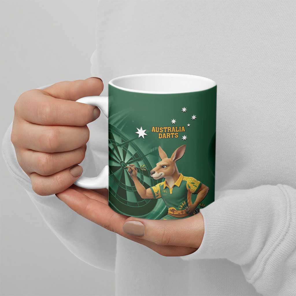 Australia Kangaroo Mascot Darts Ceramic Mug Green Edition