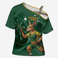 Australia Kangaroo Mascot Darts Cross Shoulder Shirt Green Edition