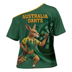 Australia Kangaroo Mascot Darts Cross Shoulder Shirt Green Edition