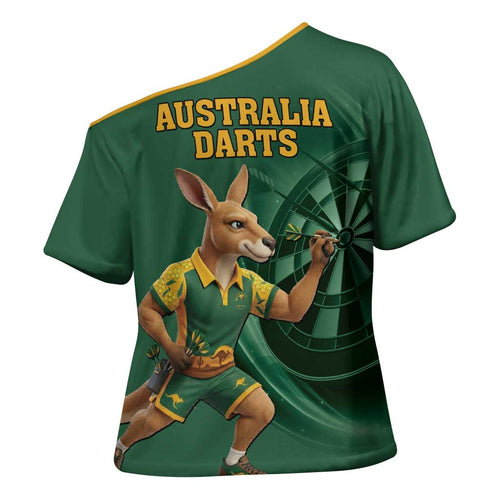 Australia Kangaroo Mascot Darts Cross Shoulder Shirt Green Edition