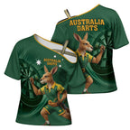 Australia Kangaroo Mascot Darts Cross Shoulder Shirt Green Edition
