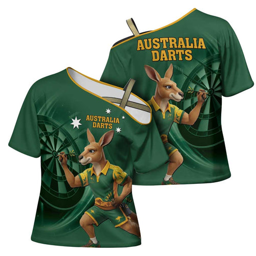 Australia Kangaroo Mascot Darts Cross Shoulder Shirt Green Edition
