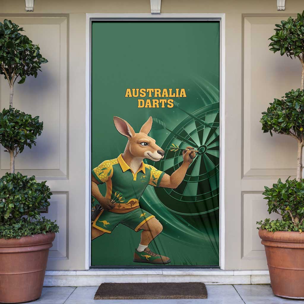 Australia Kangaroo Mascot Darts Door Cover Green Edition