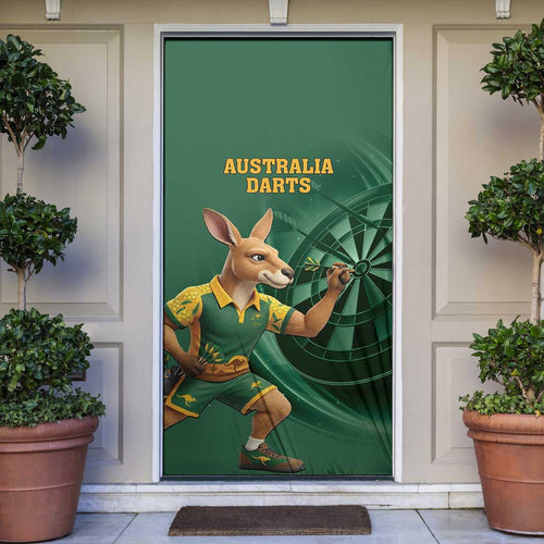 Australia Kangaroo Mascot Darts Door Cover Green Edition