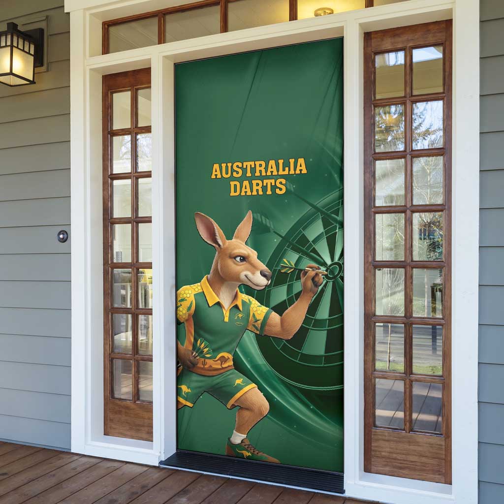Australia Kangaroo Mascot Darts Door Cover Green Edition