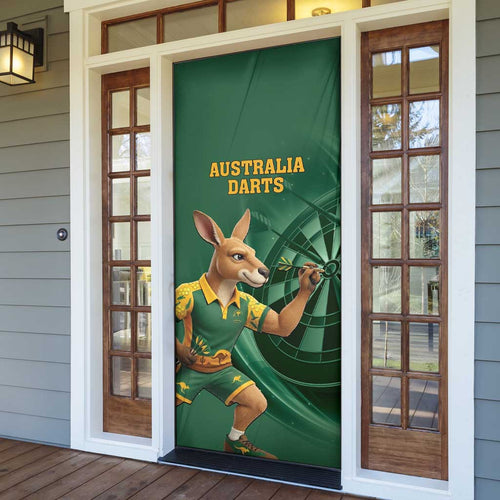 Australia Kangaroo Mascot Darts Door Cover Green Edition